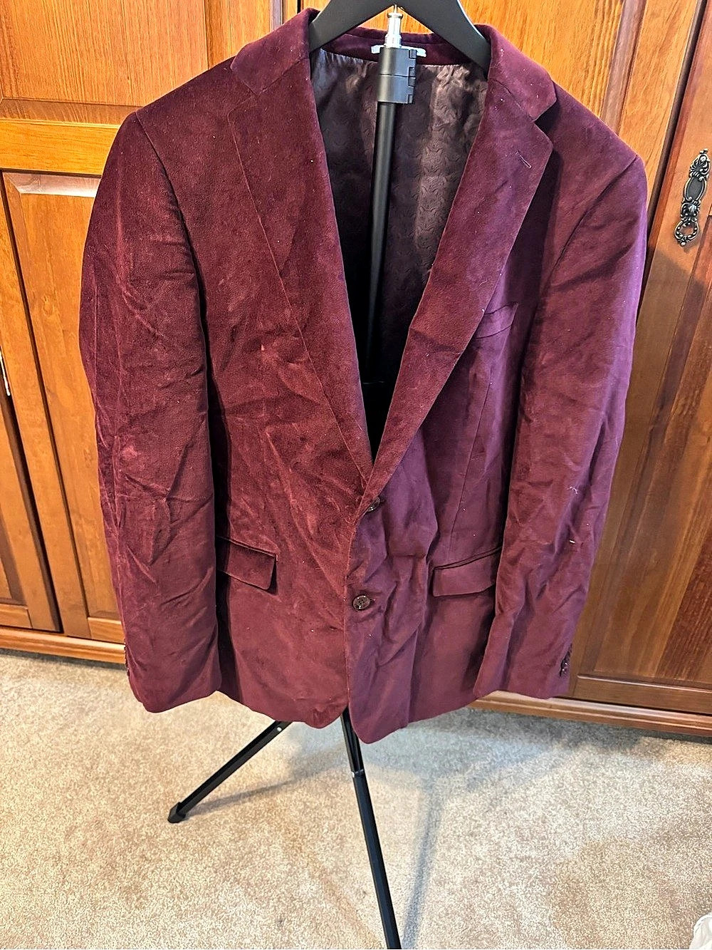 Alfani Slim Fit Blazer Cotton Blazer Purple 40L